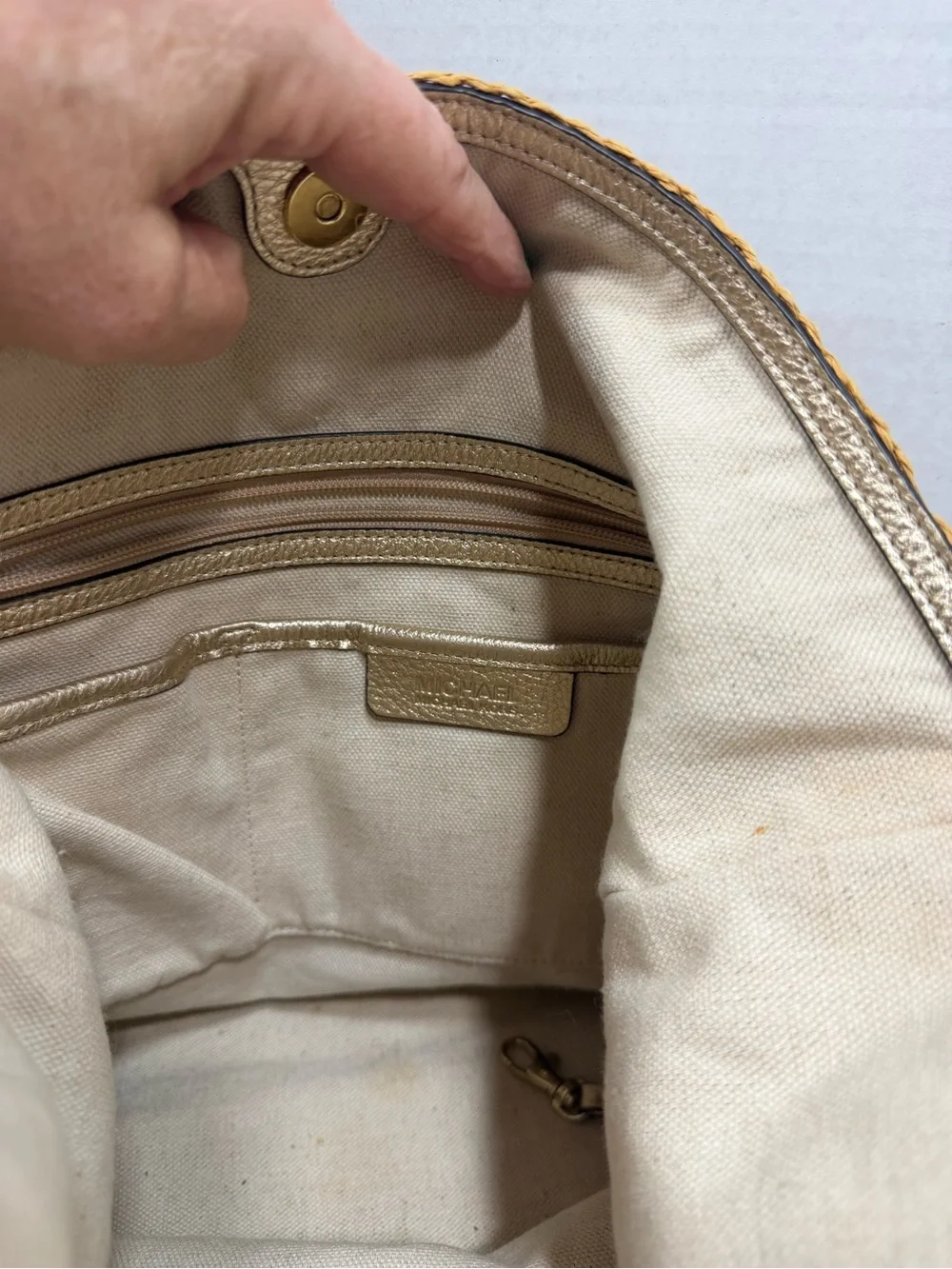 Michael Kors Woven Shoulder Bucket Bag